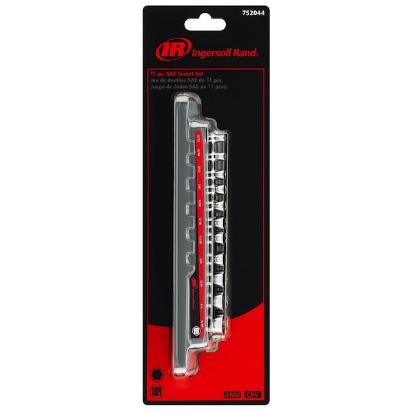 11Pc 1/4" Drive SAE Socket Set (IR)